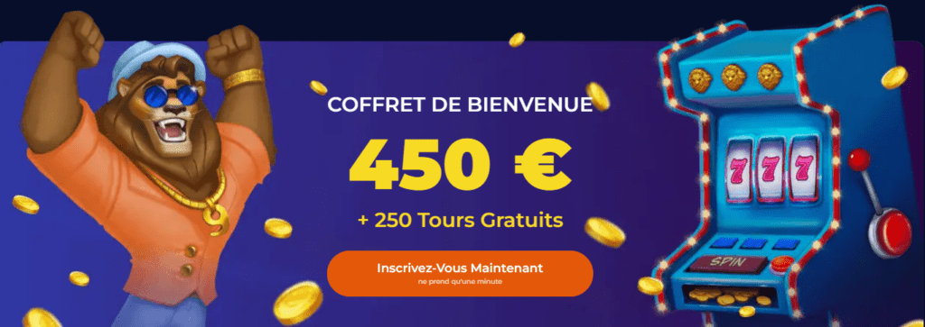 Nine Casino bonus 450 EUR 250 FS coffret bienvenue